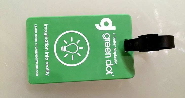 Green Dot Luggage Tag