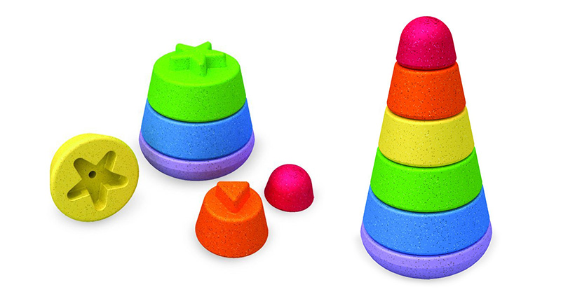 Stacking toy made from Terratek Wood-Plastic Composite